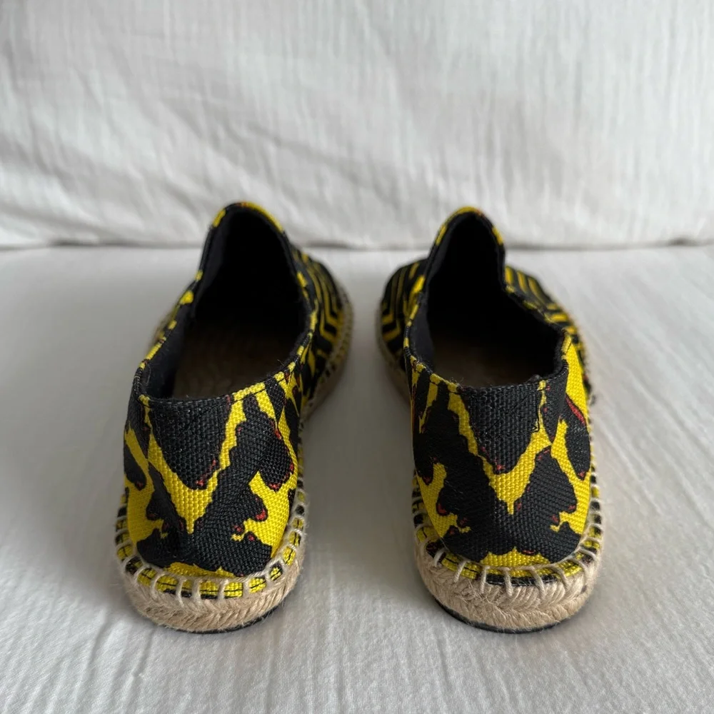 Maje Yellow and Black Espadrille Flats